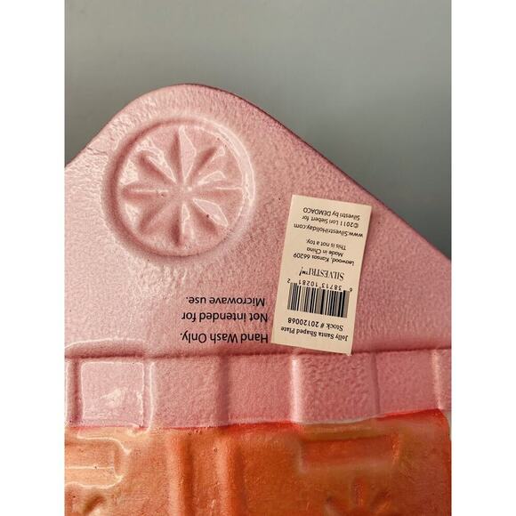 New Jolly Santa Fusion Glass Shaped Plate Platter Lori Siebert 2011 Silvestryi - Picture 5 of 9